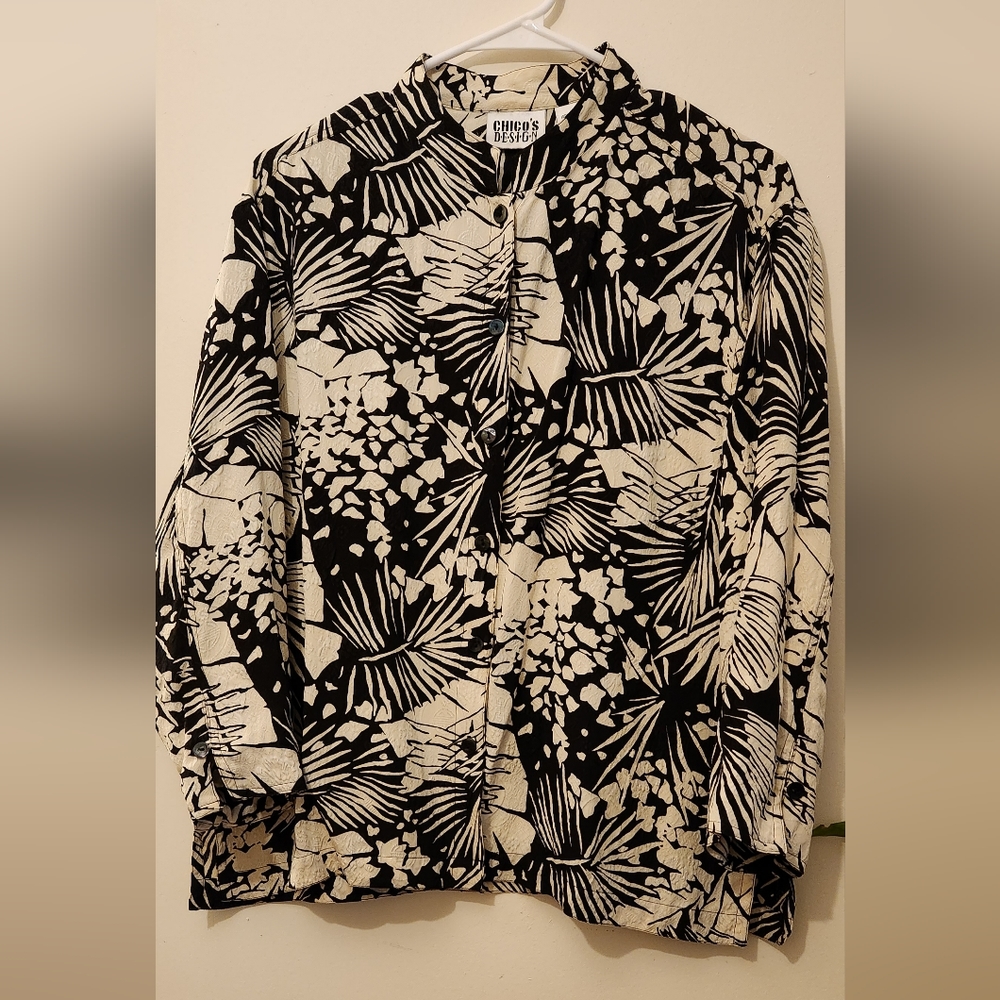 Chico's long sleeve silk blouse